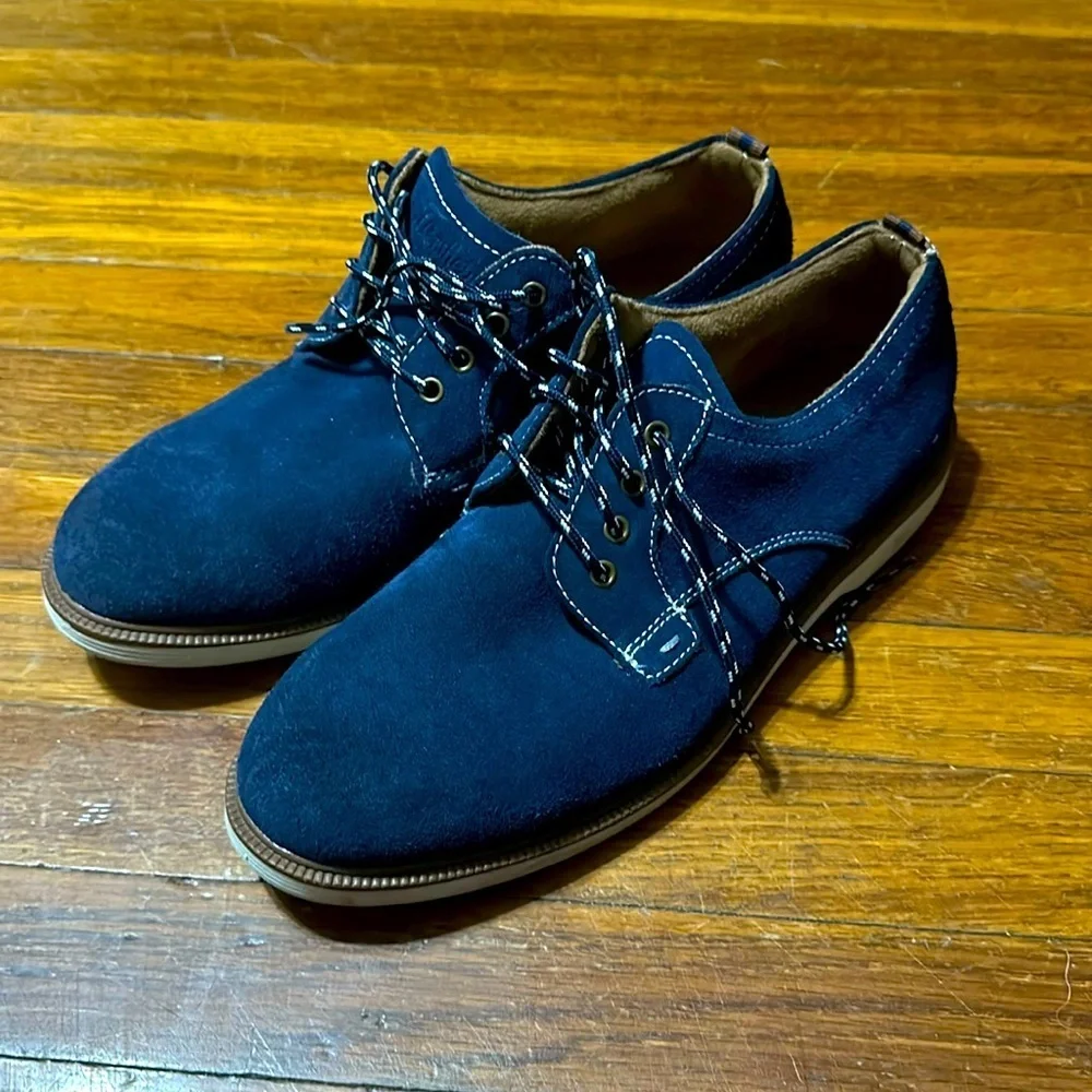 Florsheim Boys Blue Leather Oxfords, Sz 6.5